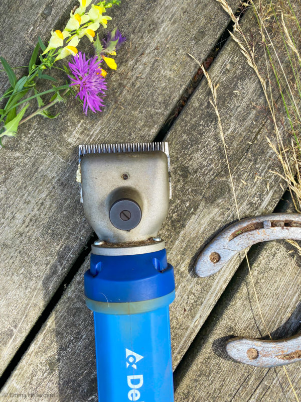 Klippmaskin med slipade klippmaskinskär